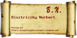 Bisztriczky Norbert névjegykártya